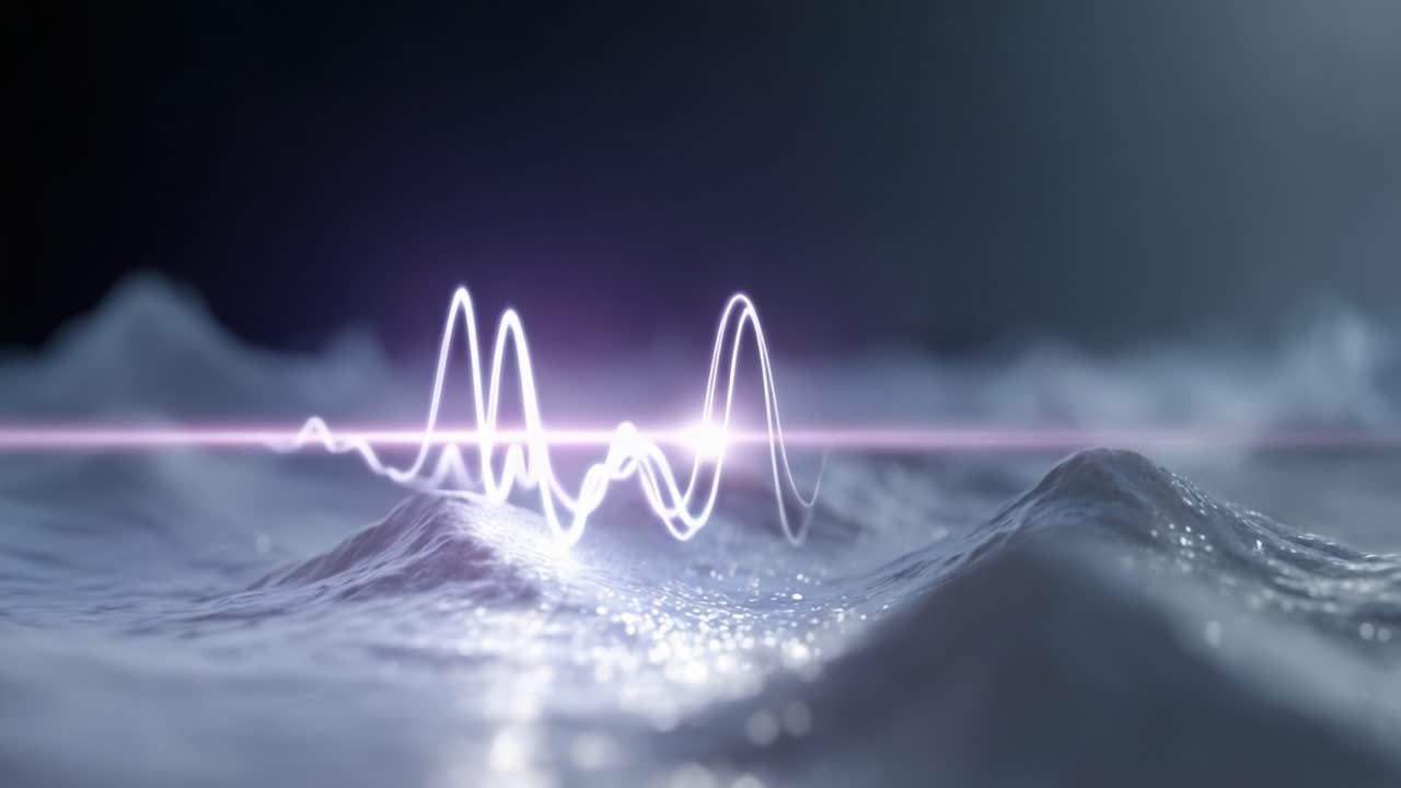 A captivating visual representation of sound waves traversing through a fluid medium, showcasing the rhythmic patterns and dynamic energy in a serene environment