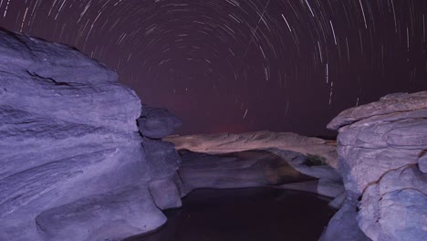 4k star trails at sam phan bok - the grand canyon of thailand ubon ratchathani province