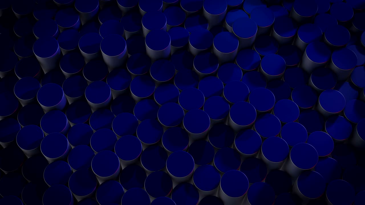 가상 공간에서 추상적인 원통형 기하학적 파란색 표면