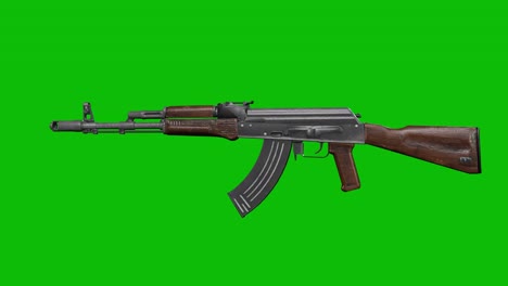 3d model of a modern sk36 assault rifle machine gun rotating 360 degrees on green screen 3d animation