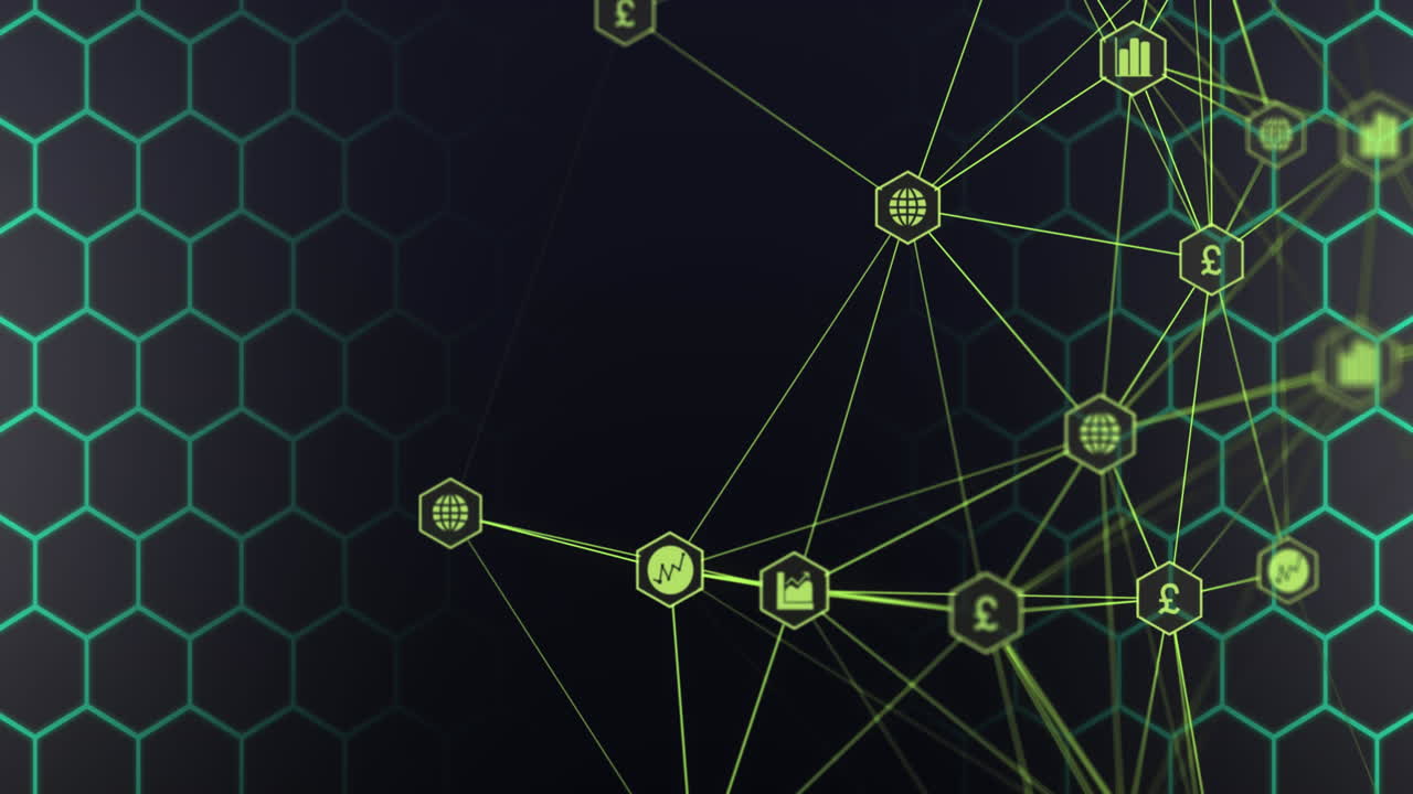 Animation of network of connections on black background