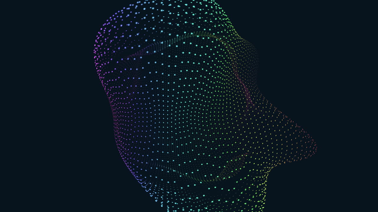 forma geometrica colorata in rendering 3d su sfondo scuro