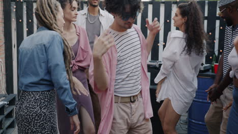 friends dancing at an outdoor party