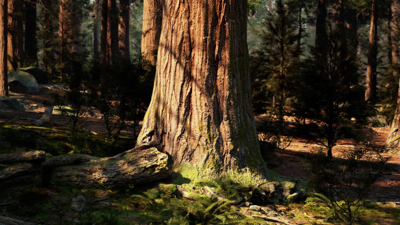 árboles gigantes de sequoias en un bosque