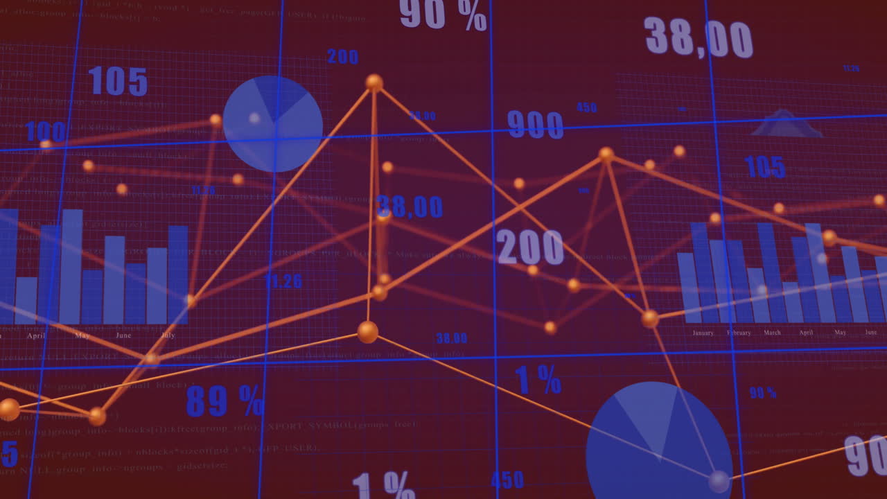 animación de gráficos y gráficos sobre datos y estadísticas financieras