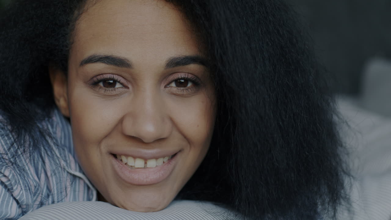 Smiling Woman in Pajamas