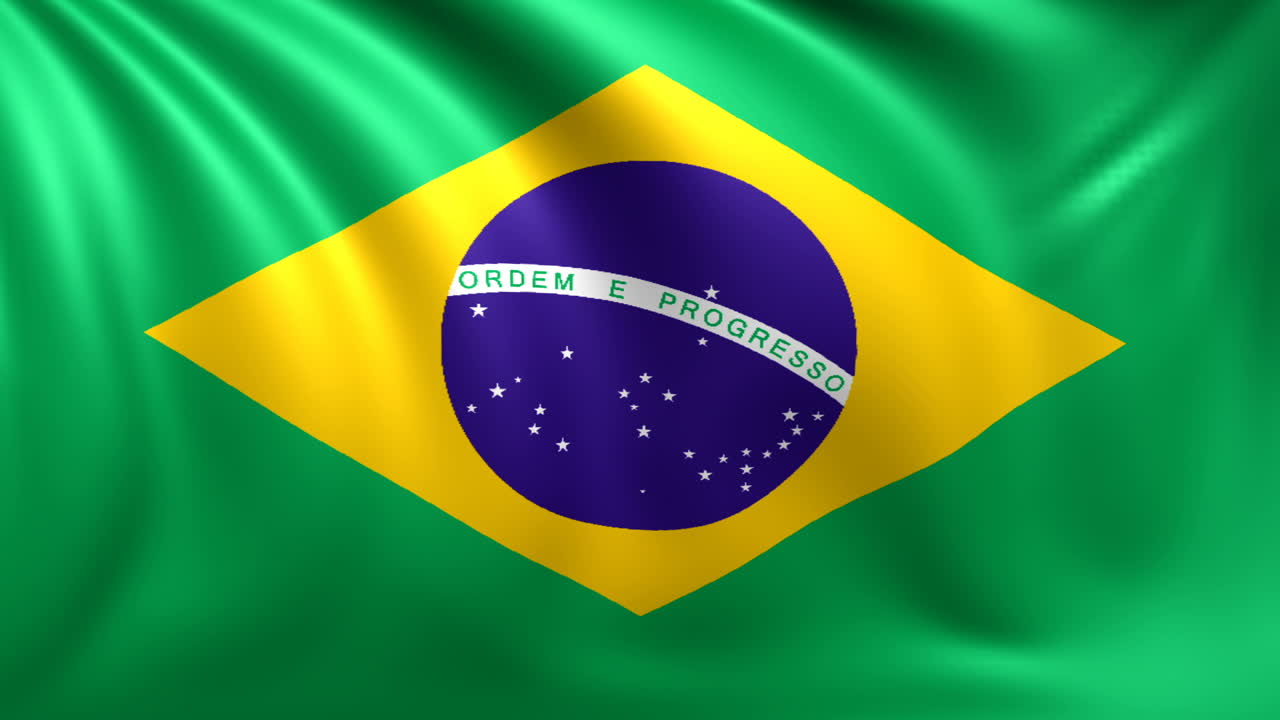 bandera de brasil ondeando