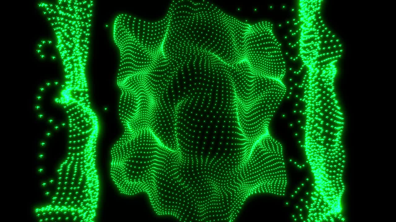 Abstract creative wavy dots. Intelligence, binary futuristic concept. Waving wireframe.