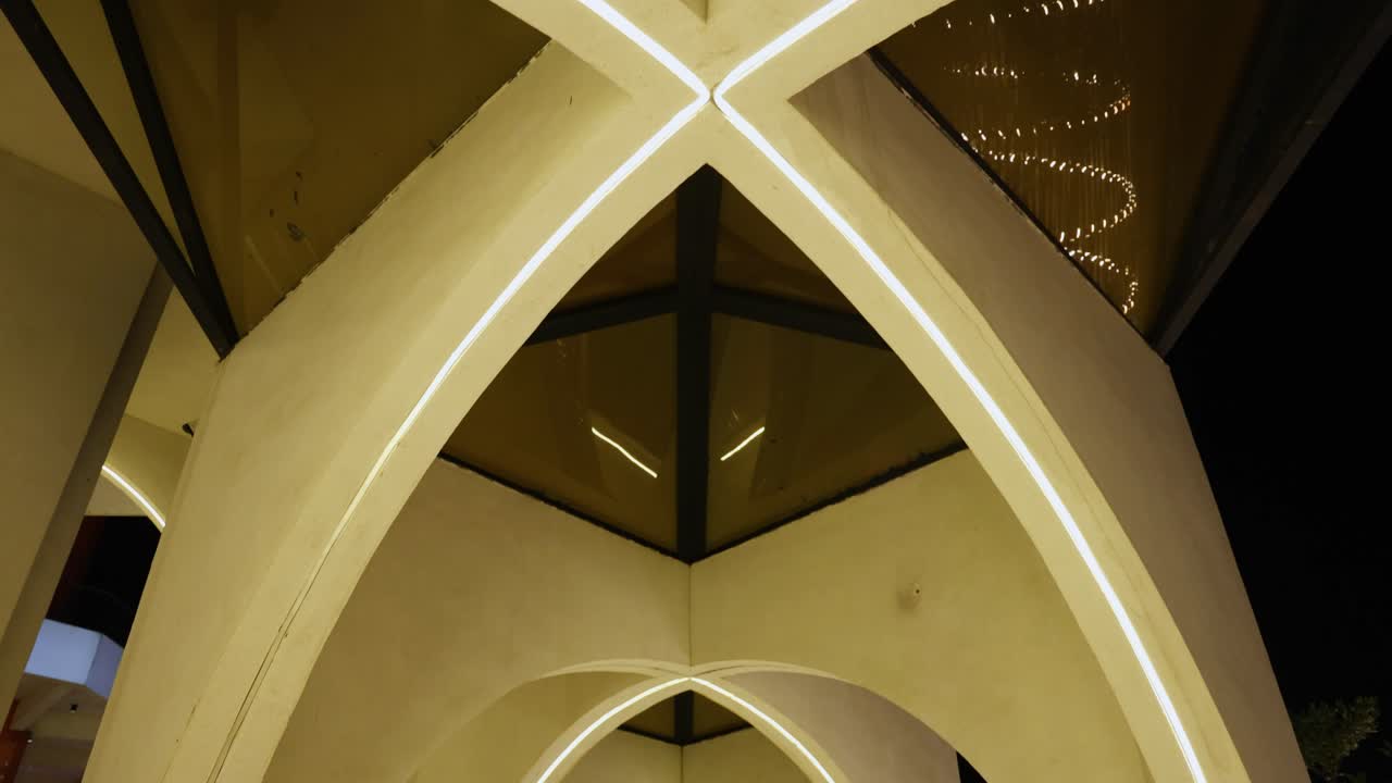 Modern Architectural Arches at Night