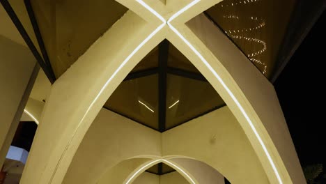 modern architectural arches at night