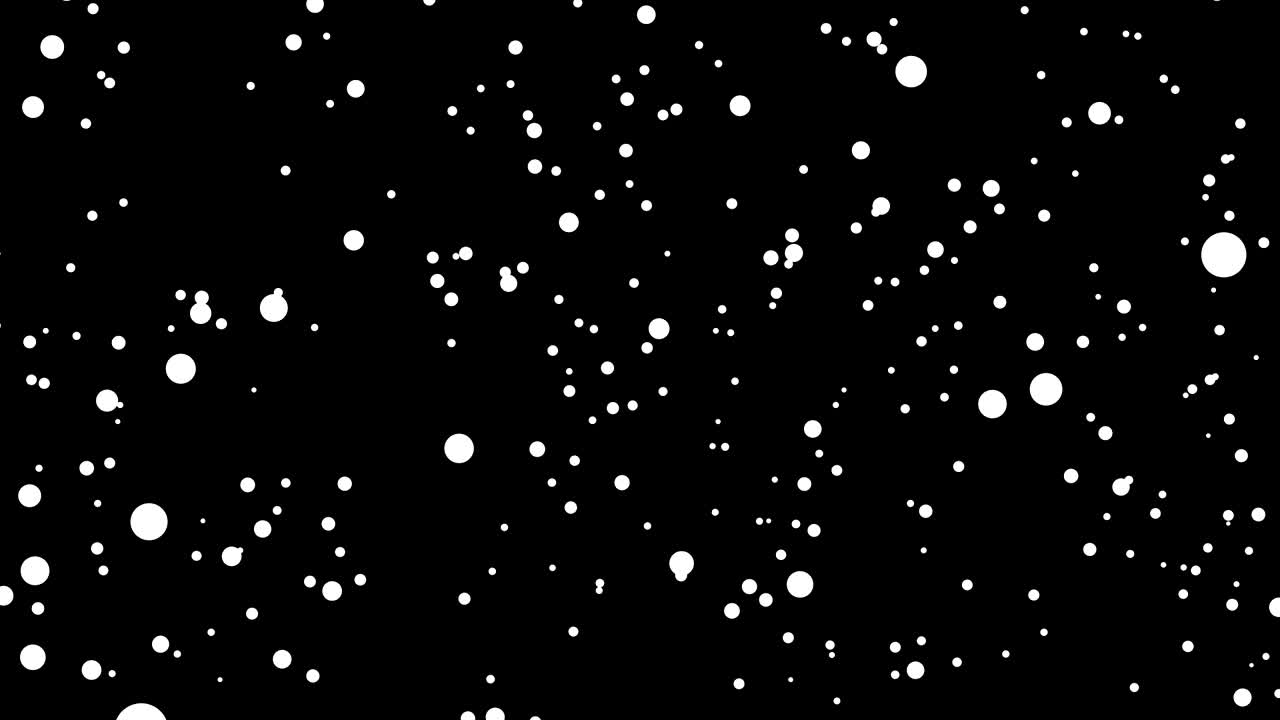 Animazione casuale di punti astratti su sfondo nero
