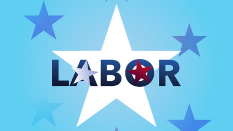 labor day lettering with stars pattern