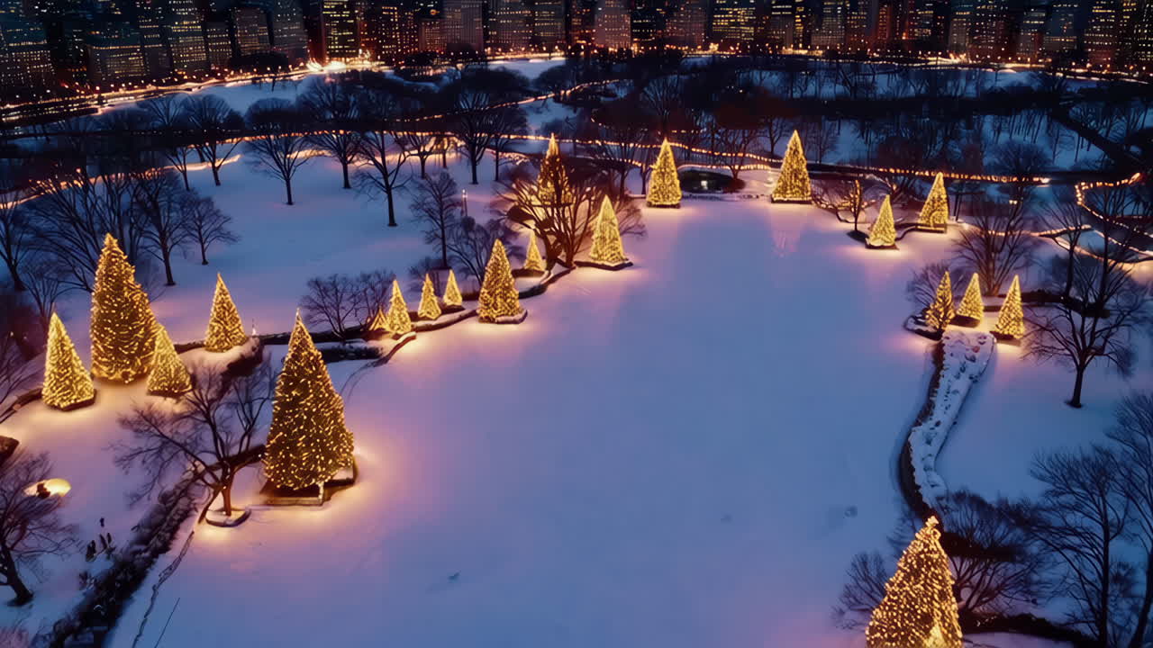 Christmas Lights in Central Park at Night