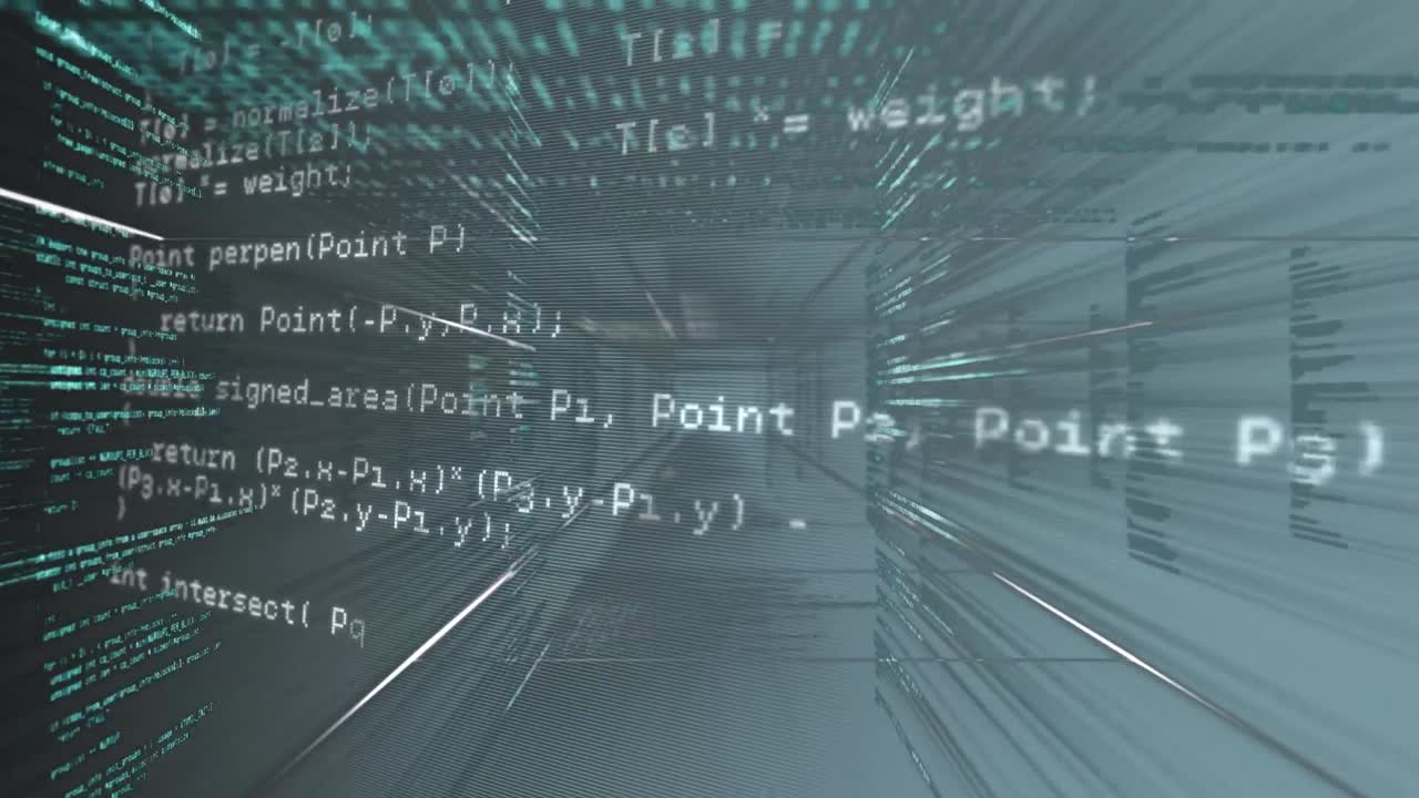 Animation of data processing on grey background