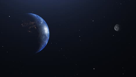 animated movement of planet earth and moon in space