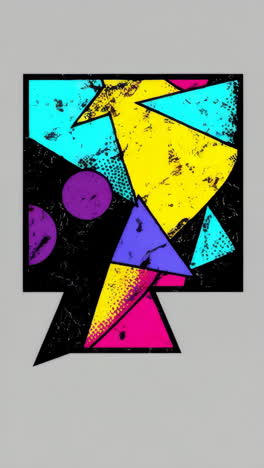 vibrant retro 80s geometric abstract art