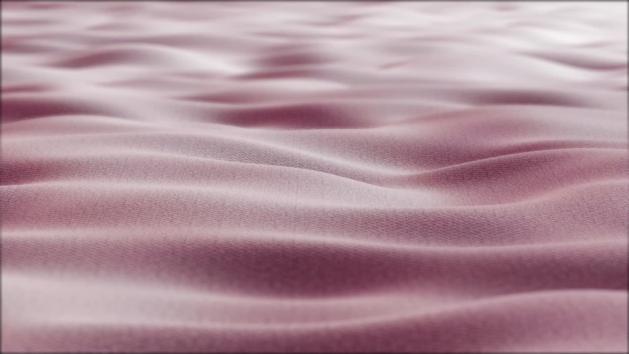 Close up. Slow motion. Looped 3d animation of dynamic cloth. Wavy silk cloth fluttering in the wind. Knitted texture fabric. Pink fabric stock footage. 4K Ultra HD video.