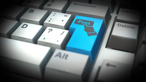 botón de publicación en el teclado de la computadora