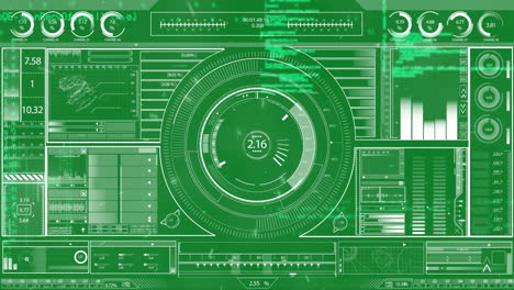 animation of data processing on green background