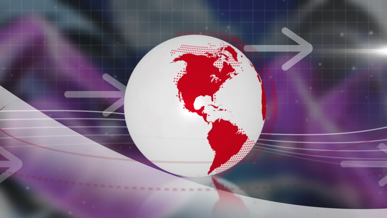 animaciones de giro y mapa del mundo sobre fondo oscuro