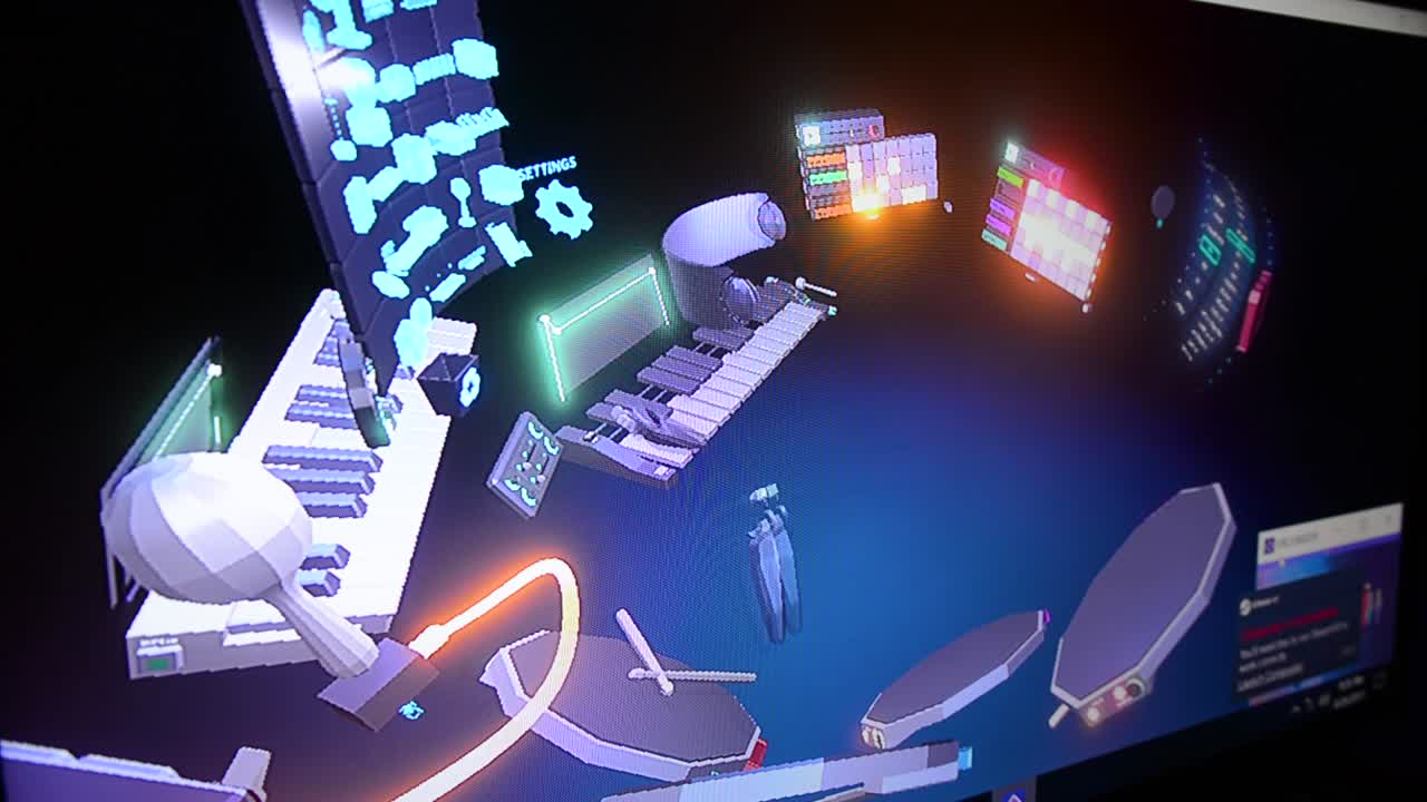 vista de la pantalla de la computadora de la palabra de realidad virtual mientras usa auriculares