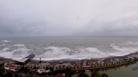 time laps on big storm on black sea seen from air