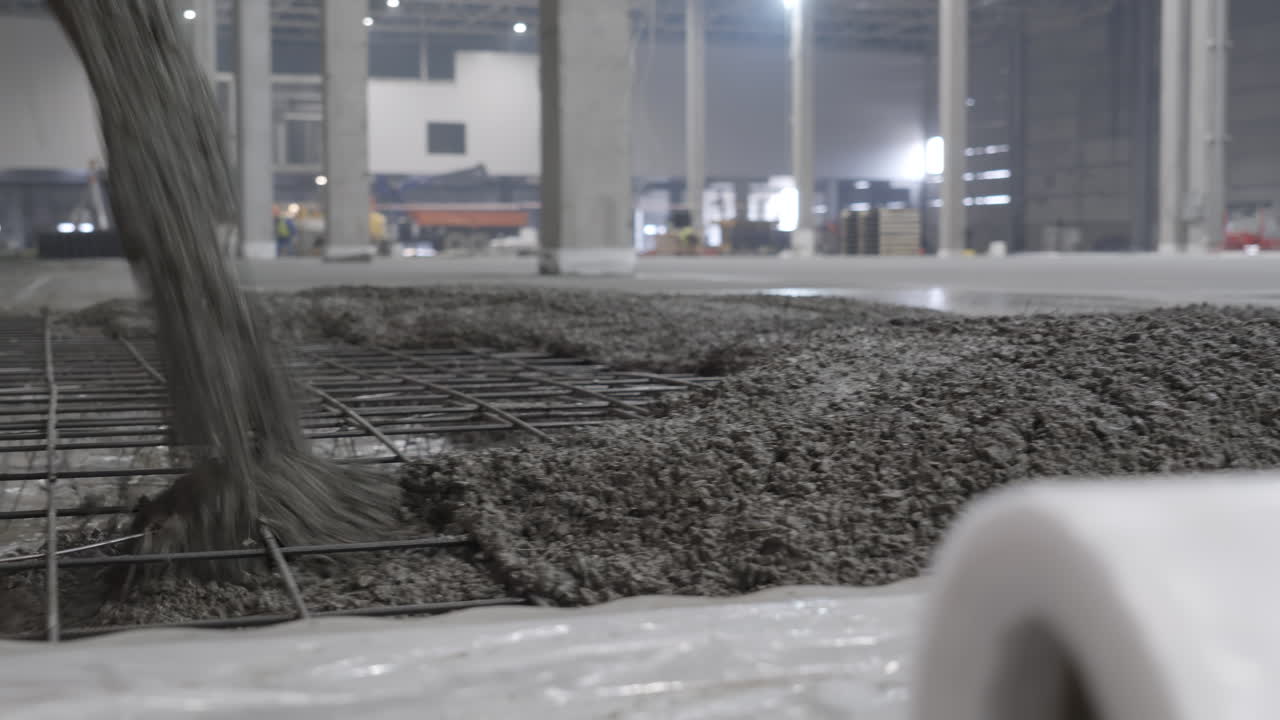 산업용 건물의 콘크리트 바닥을 부는 것