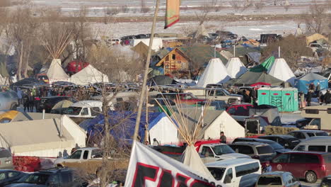 protestors march at standing rock