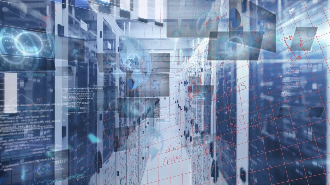 Animation of globe and data processing over server spots