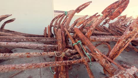 rusted ship anchors, ship wreckage, silent testament to the passage of time and the corrosive touch of salt-laden air