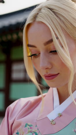 woman in a korean traditional dress