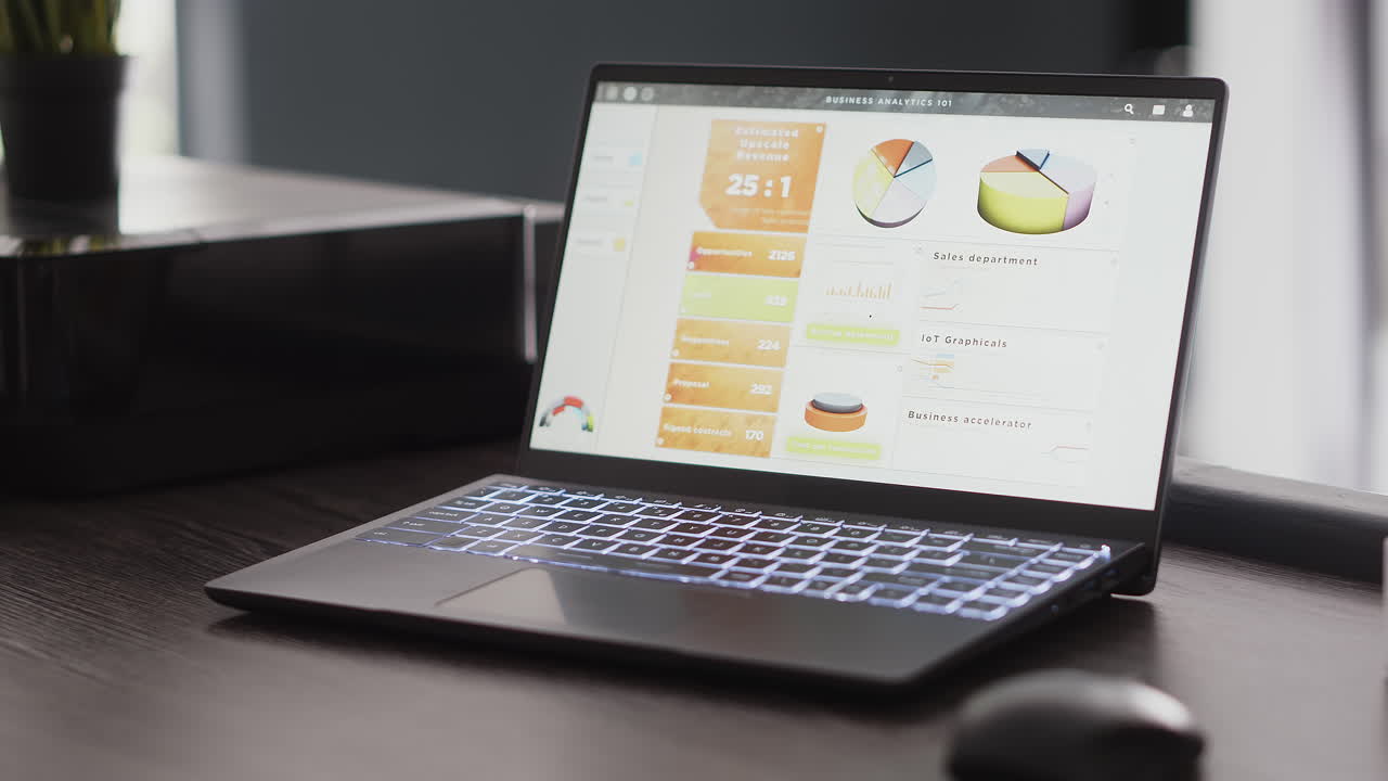 Laptop Displaying Business Analytics Data