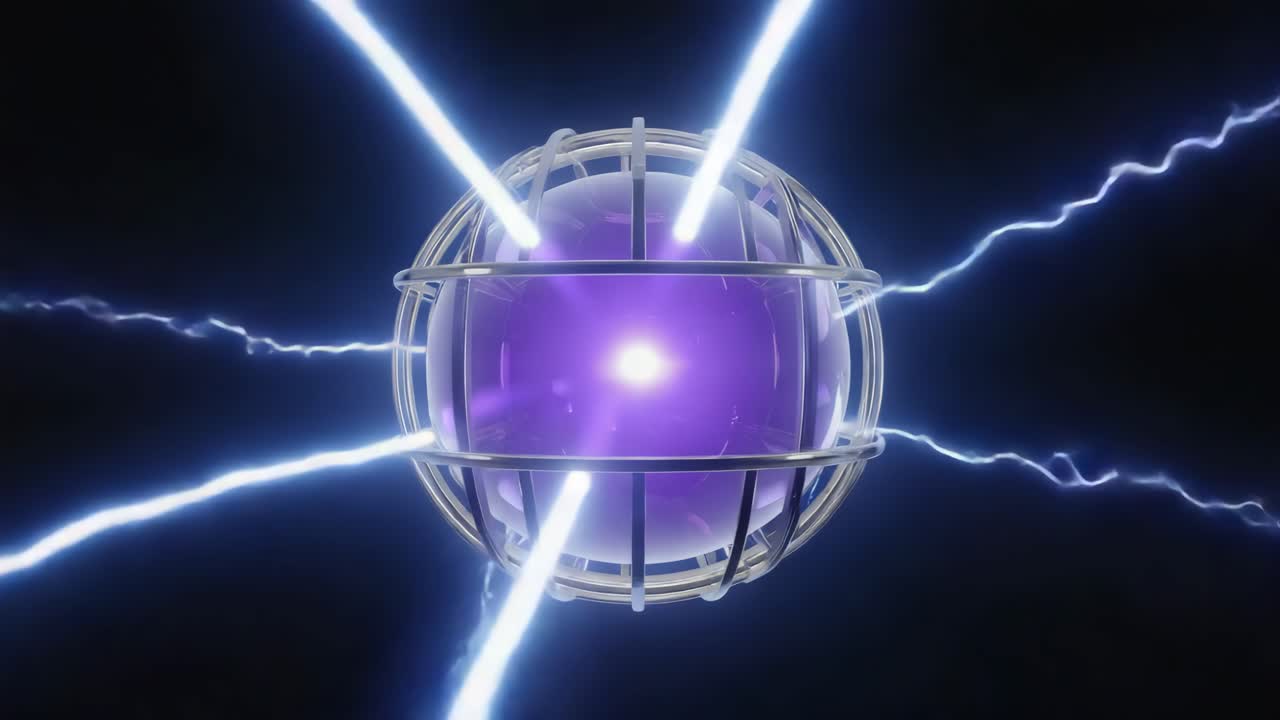 Glowing Energy Sphere with Lightning Bolts