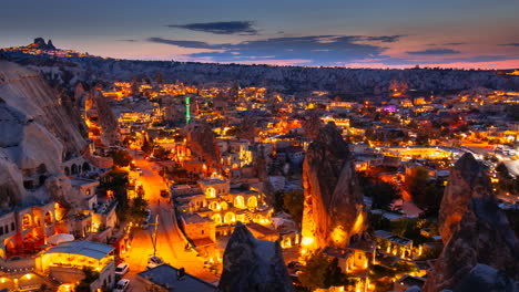 cappadocia at night: a stunning aerial view