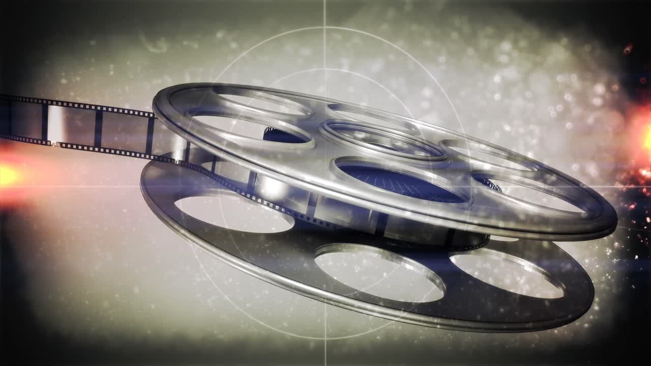 필름 릴에서 굴러 나오는 필름