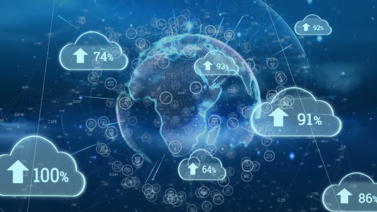 sube nubes de progreso y globo