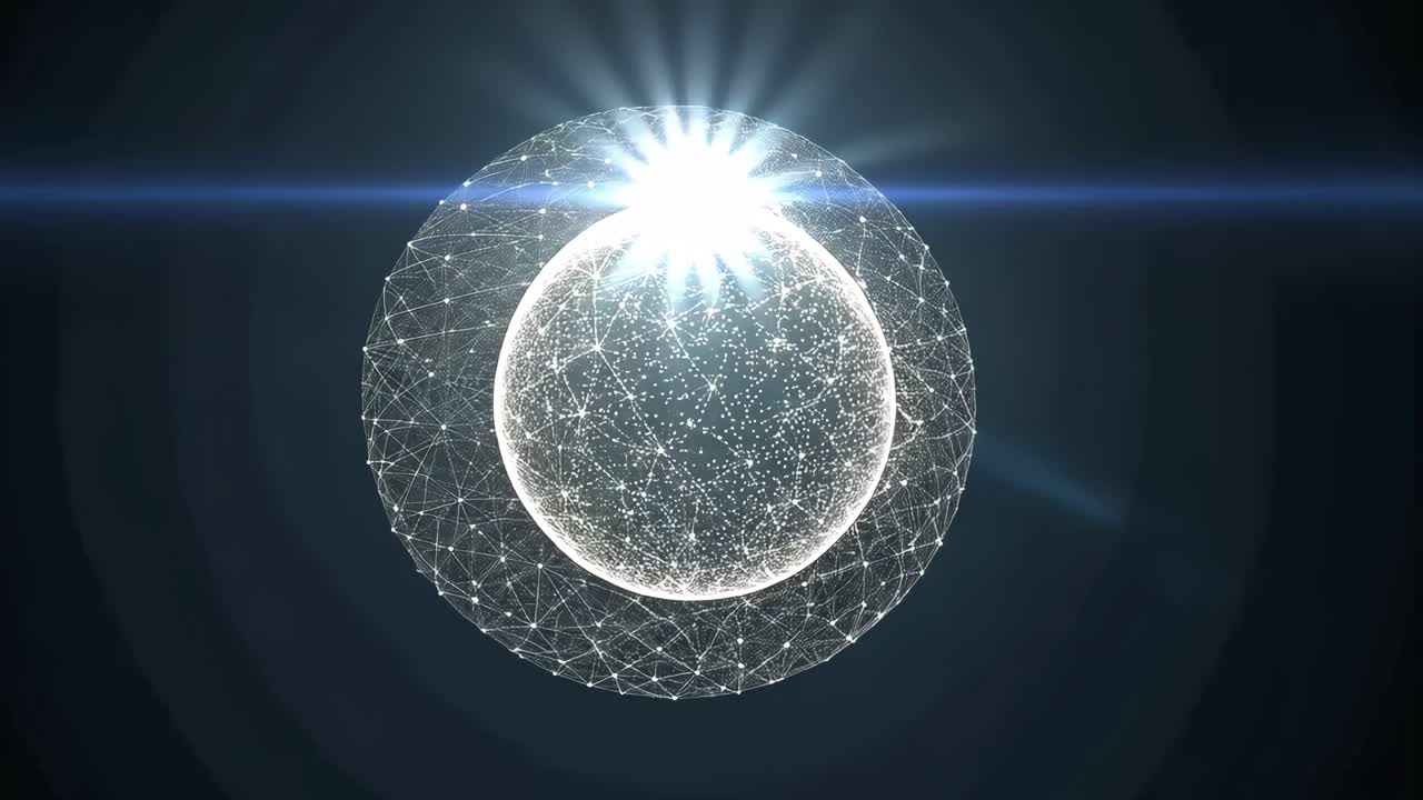 Abstract sphere network with light