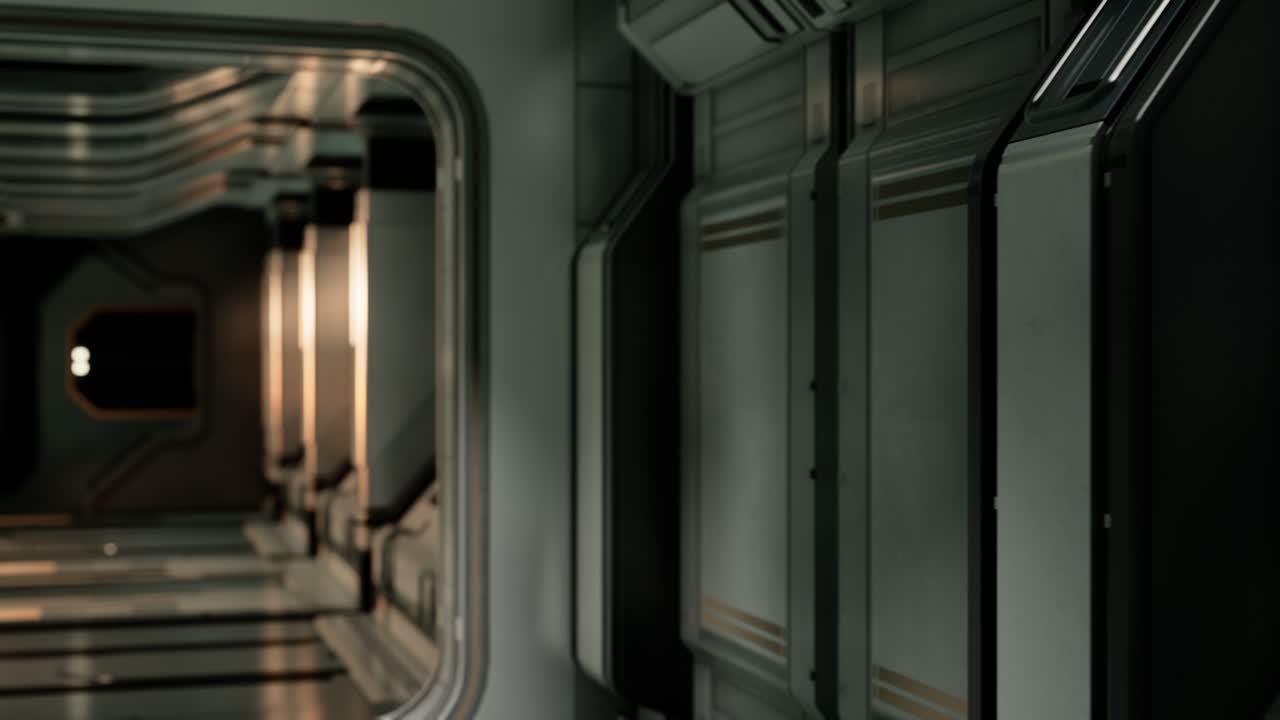 Clean sterile futuristic science fiction interior of a laboratory or spaceship