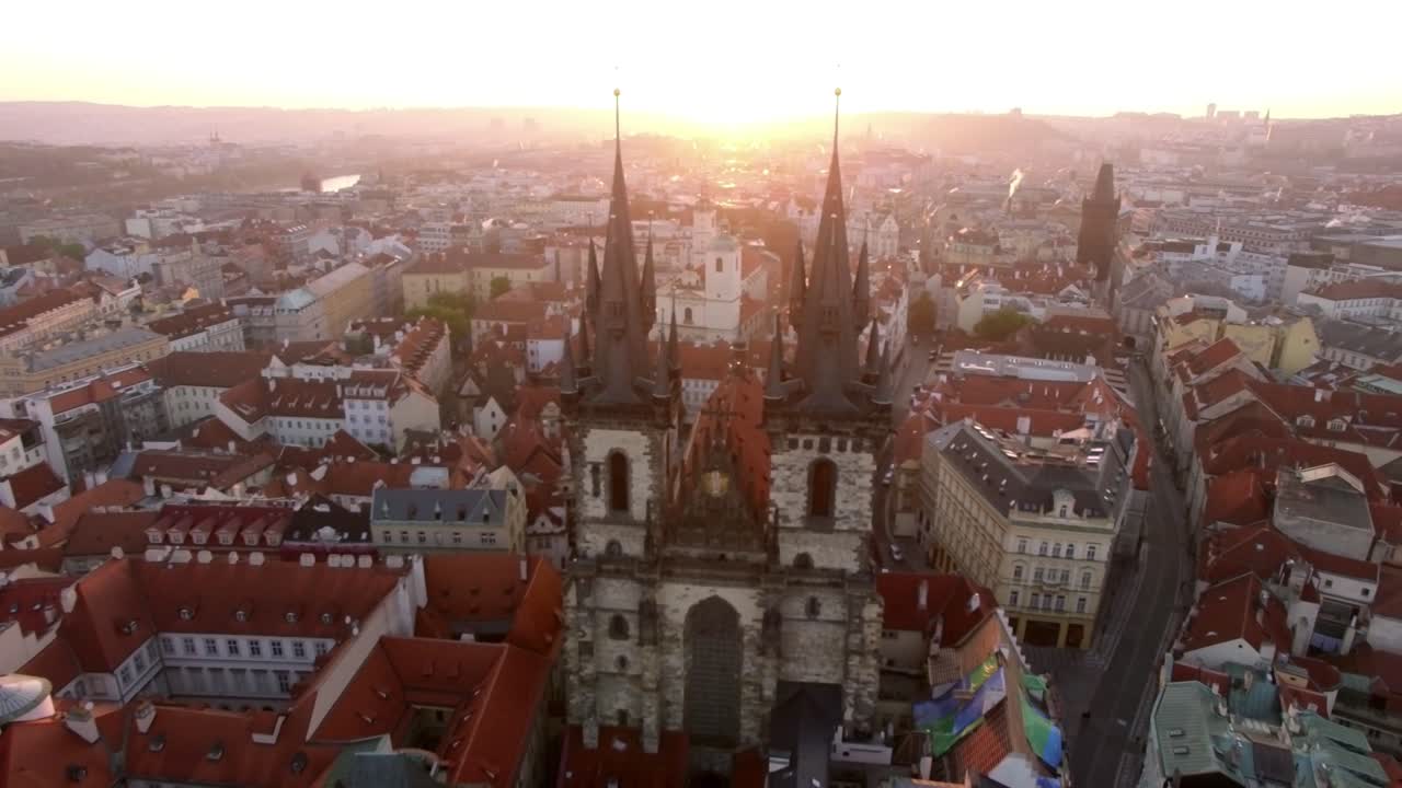 Veduta aerea del paesaggio urbano di Praga, Repubblica Ceca