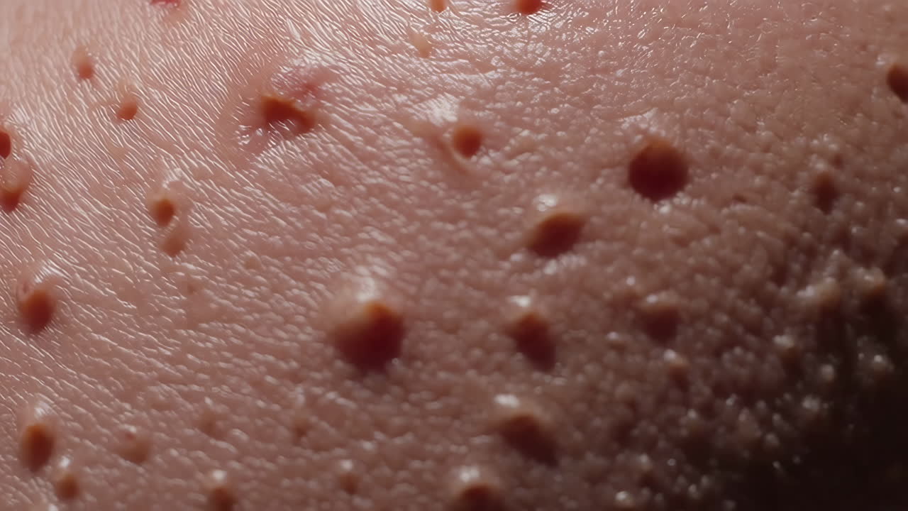 Close-up of human skin texture with small bumps