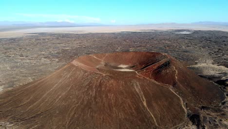 aerial footage circling the amboy crater