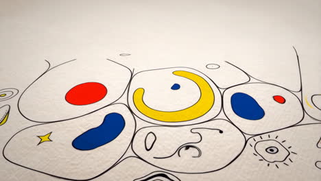 abstract art with colorful organic shapes and primary colors