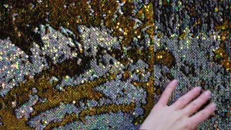 close up of sequined fabric