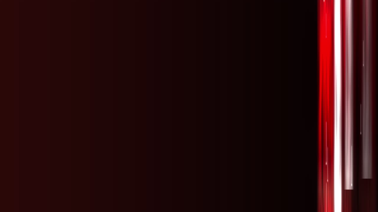 una racha de líneas animadas rojas y blancas en el lado derecho de la vista con partículas que se mueven rápidamente