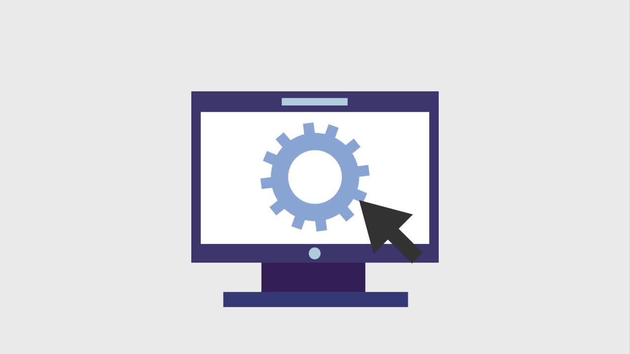 los íconos de los engranajes giratorios