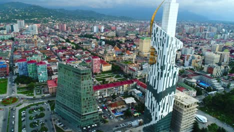 aerial view of batumi university tower and radisson hotel