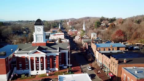 aerial over the historic washington county courthouse in jonesborough tennessee, jonesborough tenn, jonesborough tn