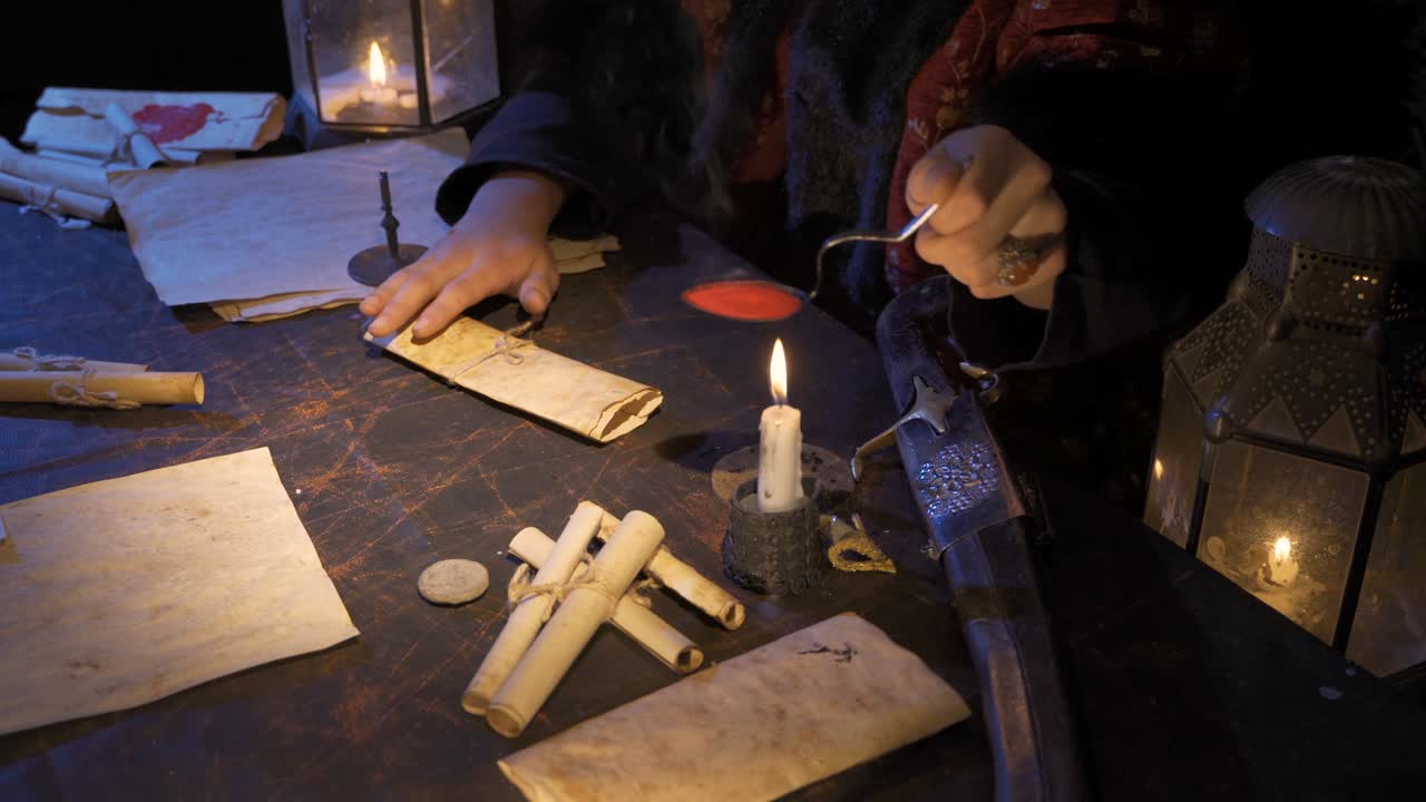 고대 시대에 문서를 봉인했습니다.