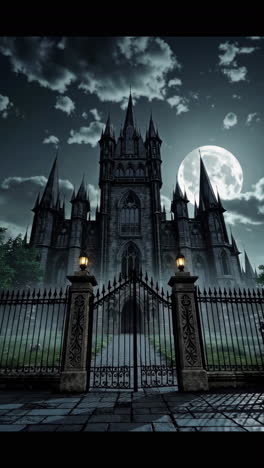 dark gothic castle at night