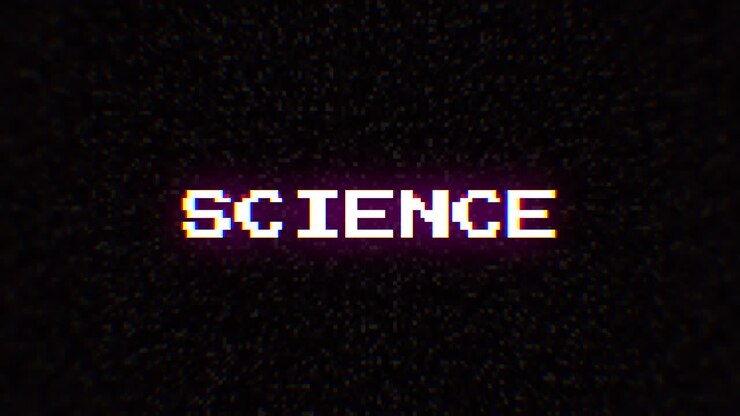Animazione FX con iniezione intenzionale di artefatti digitali, decodifica di un testo a 8 bit disturbato e confuso: scienza